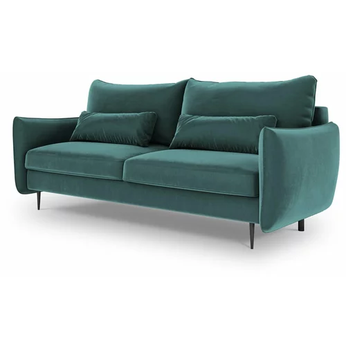 Cosmopolitan Design petrolej zeleni baršunasti kauč na razvlačenje s prostorom za odlaganje Vermont