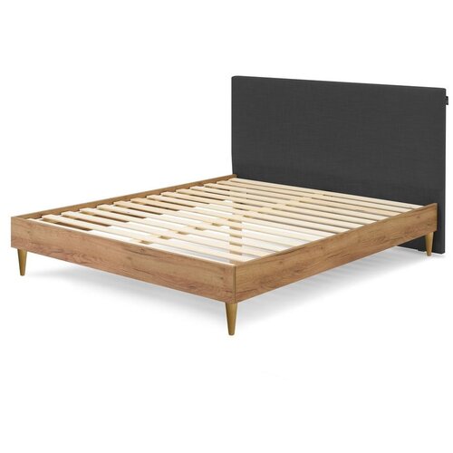 Bobochic Paris Tamno sivi/u prirodnoj boji bračni krevet s podnicom 160x200 cm Noa – Cijene