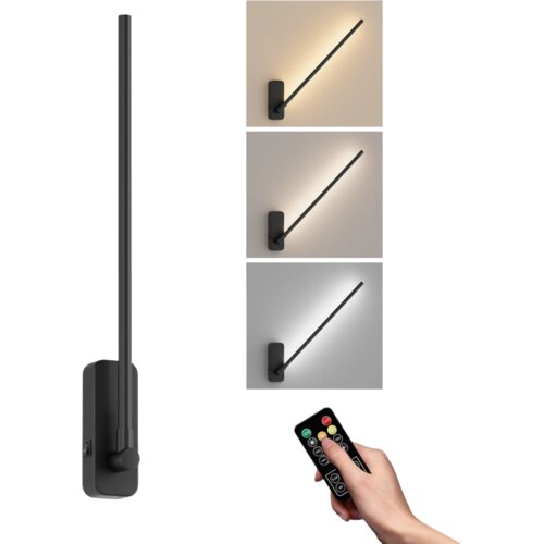 NIKCORP LED stenska luč z daljinskim upravljalnikom vrtljiva 350&deg; 2700K-6000K zatemnitev 10-100% baterija 5000 mAh črna mat aluminij akril USB-C timer, (5000491122) Cene