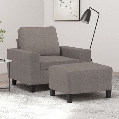 The Living Store Fotelj s stolčkom za noge taupe 60 cm blago - Kavč S Stolčkom Za Noge, (21660611) Cene