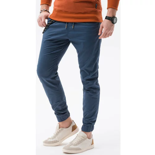 Ombre Hlače Chino / Carrot Moške jeans hlače joggers (P908BLUE) pisana