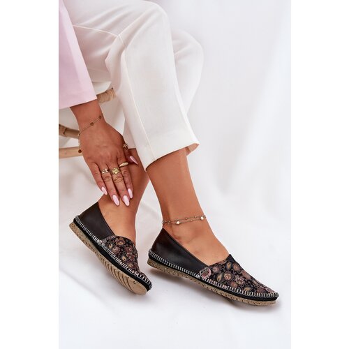 Maciejka Leather Patterned Ballet Flats Cene