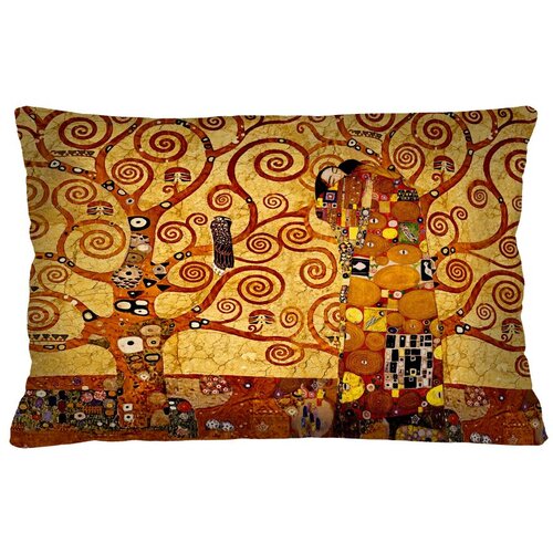 Bertoni Home unisex's rectangular pillow klimt elegance print golden tree Slike