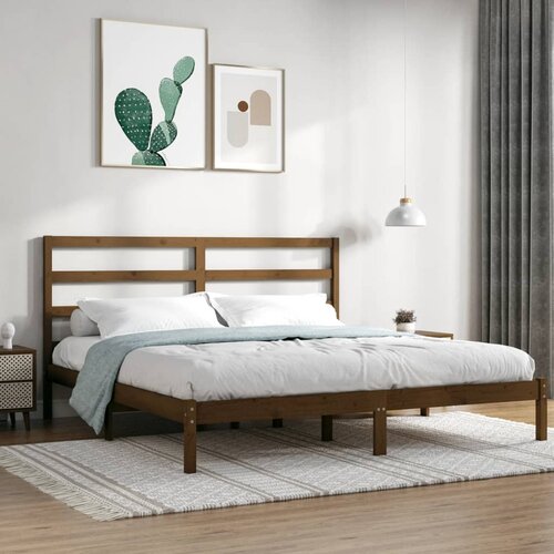 Furnova Posteljni okvir medeno rjav iz trdne borovine 200x200 cm, (21938047) Slike