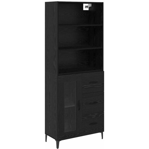  Highboard Crni hrast 69,5 x 34 x 180 cm Konstruirano drvo Slike