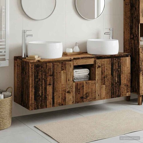  Set ormarića za kupaonicu 3 kom. Staro drvo 49,5 x 44,5 x 66 cm Cene