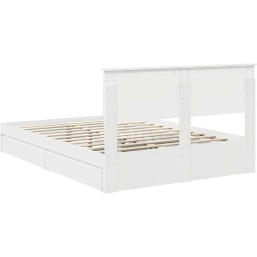  Krevet s od storage Bijelo 140 x 200 cm Konstruirano drvo Slike