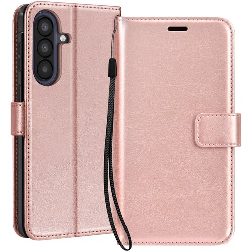 Oem Mayaxess, Denarnica etui Galaxy A57 z zapestnim trakom in stojalom, &Scaron;ampanjec roza, (5000273969) Cene