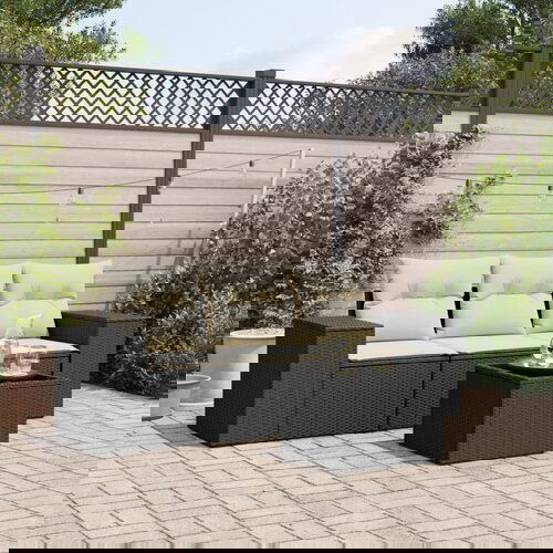 VidaXL 4-dijelni set vrtnih sofa od poliratana s jastucima crni Slike