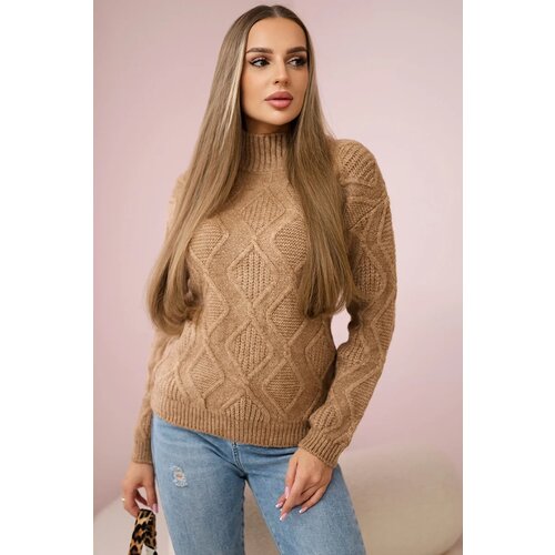 Kesi Sweater with decorative fabric Camel Cene