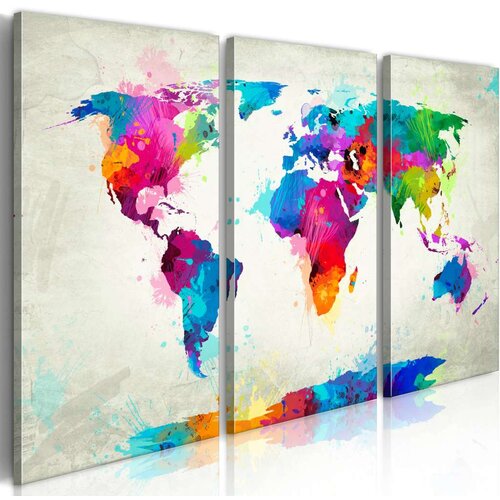  Slika - World Map: An Explosion of Colors 60x40 Cijene