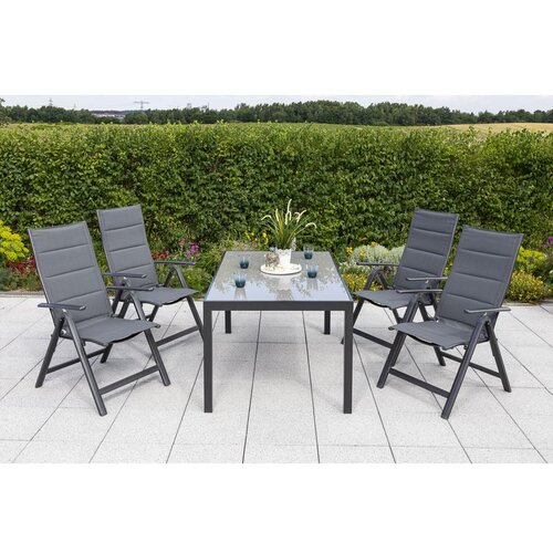 Gardenson Vrtna Garnitura Taviano, 5-Delno, Aluminij, Steklo Cene