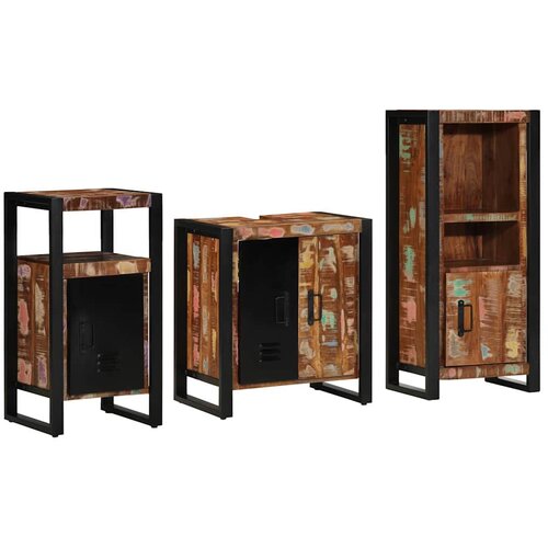  Set namje&amp;scaron;taja za kupaonicu 3 pcs Čvrsto drvo iz reciklaže Slike