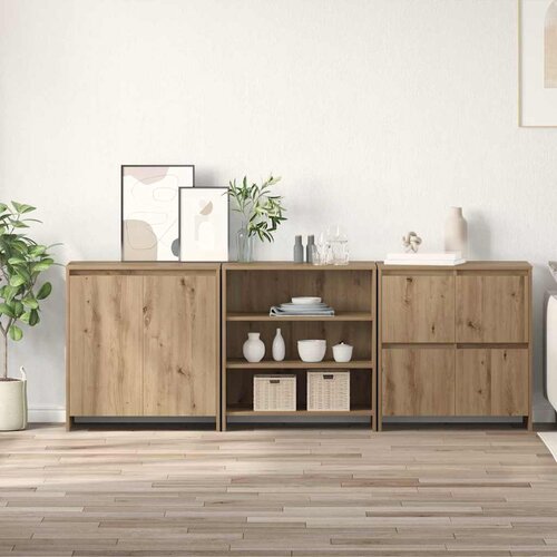 VidaXL Komode 3 pcs hrast artisan 70 x 41 x 75 cm Konstruirano drvo Slike