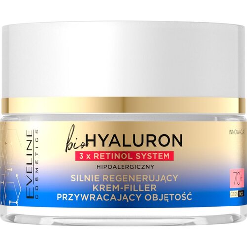 Eveline Cosmetics Bio Hyaluron 3x Retinol System intenzivna regeneracijska krema 70+ 50 ml Slike