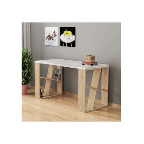 Hanah home honey - white, oak whiteoak study desk Slike