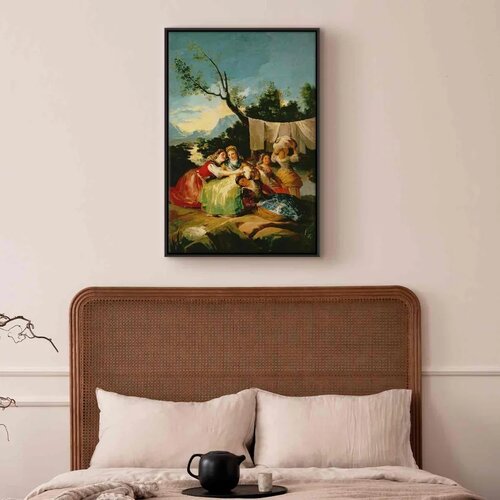  Slika - Francisco Goya &amp;ndash; The Washerwomen 60x90 U crnom drvenom okviru Slike