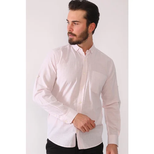 Dewberry G625 LINEN SHIRT-PINK