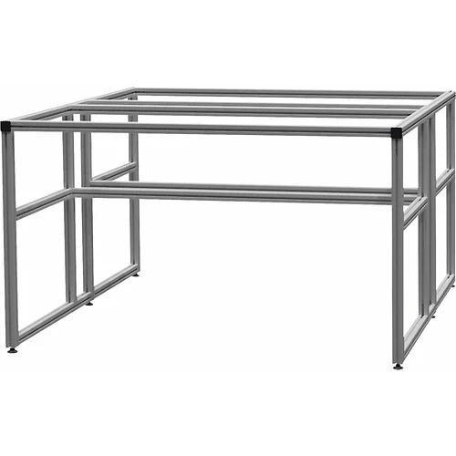 bedrunka hirth Aluminijasta delovna miza workalu®, dvostranski osnovni okvir, aluminij, 4 noge, ŠxV 700 x 850 mm