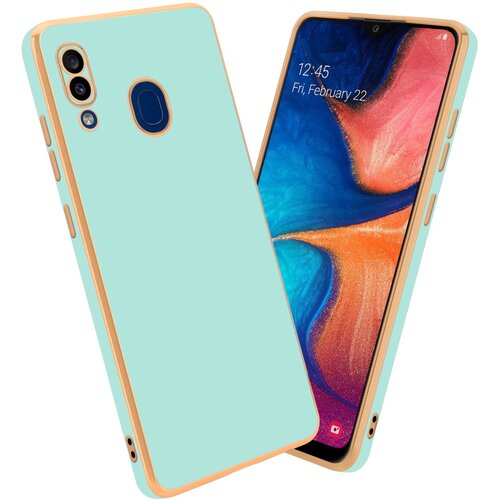 Cadorabo Ohi&scaron;je, združljiv s Samsungom v sijajni metini zeleni barvi - Zlato - za&scaron;čitni pokrov iz fleksibilnega silikona TPU in z za&scaron;čito pred kamero, (20596735) Cene