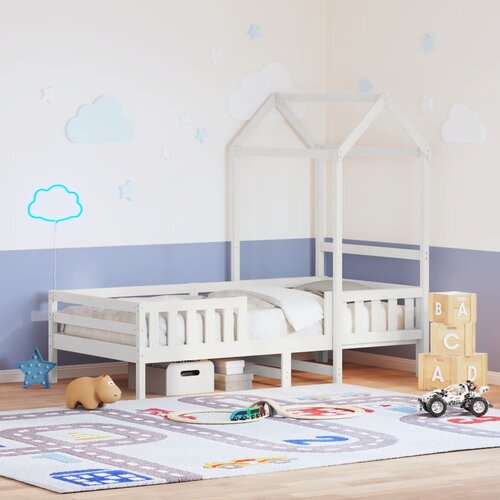  Okvir kreveta s krovom bijeli 80 x 200 cm od masivne borovine Cijene