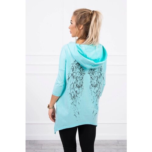 Kesi Sweatshirt with a print of wings mint Slike