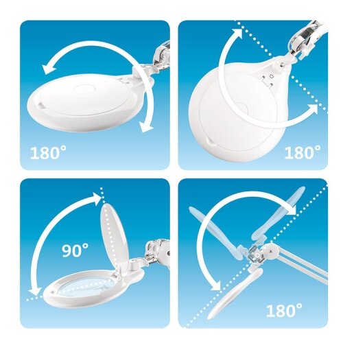 Extol LED prigu&amp;scaron;iva stona lampa sa lupom LED/10W/230V bela Slike