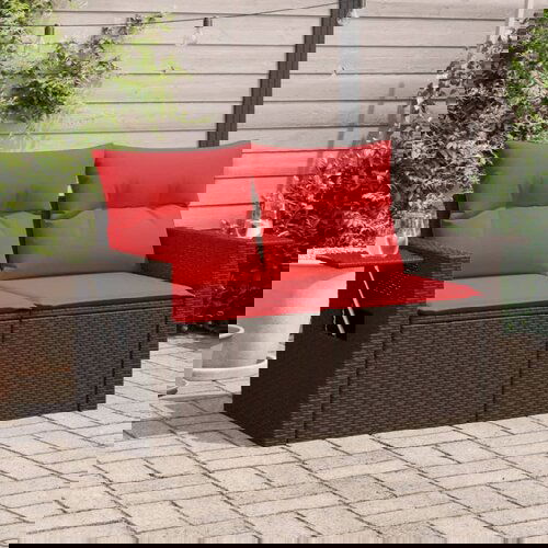 vidaXL Vrtni dvosjed s jastucima smeđi od poliratana Cijene