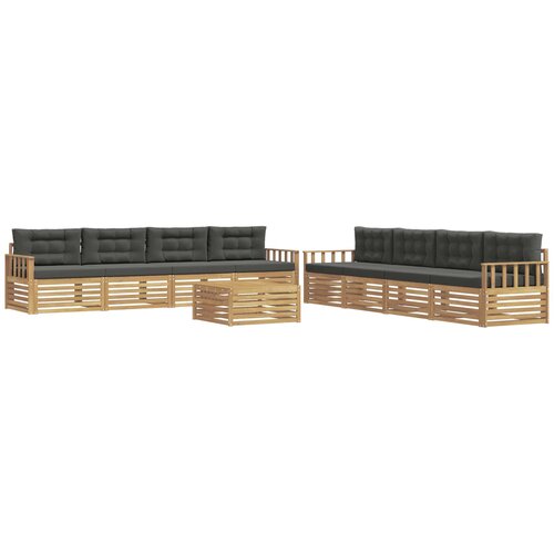 vidaXL Zunanja garnitura za sedenje 9 pcs Bela in antracit Poliester, (5000281362) Cene