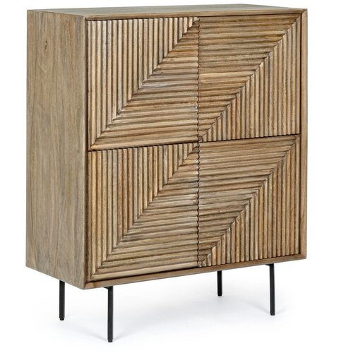 BIZZOTTO Omarica iz masivnega manga v naravni barvi 92x110x40 cm Darsey &ndash; Cene