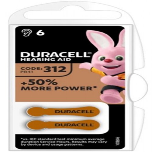Duracell Hearing Aid 312 1,45V baterija za slusni aparat PAK6 Slike