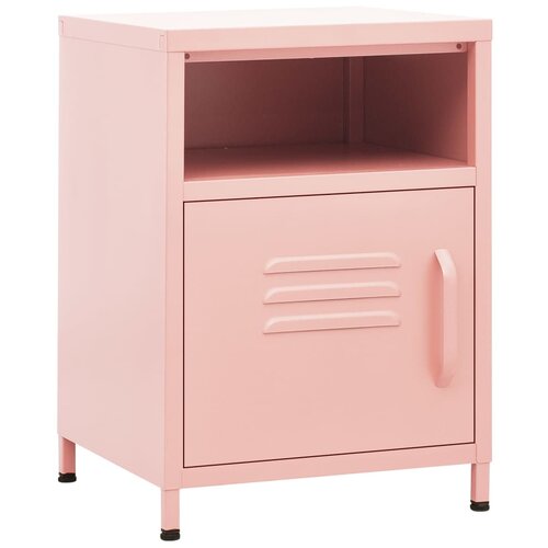 Maison Chic Nočna omarica - Nočna miza roza 35x35x51 cm jeklo, (21687766) Slike