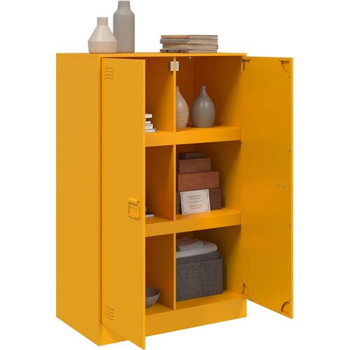  Komoda boja senfa 67 x 39 x 107 cm čelični Slike