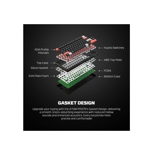 Fantech tastatura mehanicka gaming MK917 rgb atom PRO79 wireless crna (red switch) Slike