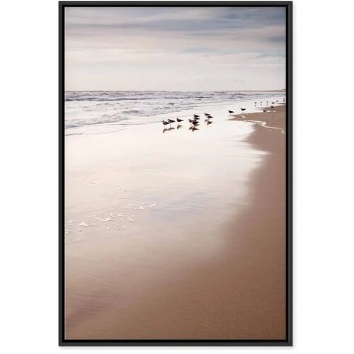  Slika - Autumn Beach (1 Part) Vertical 80x120 U crnom drvenom okviru Slike
