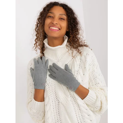 Fashion Hunters Grey smooth women's gloves
