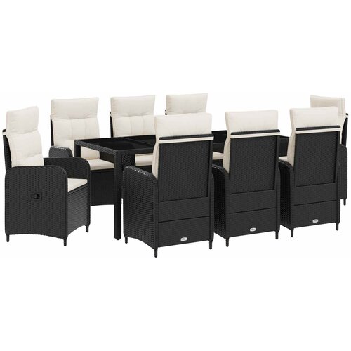 Vanjski set za objedovanje 9 pcs Crna i krem-bijela Cijene