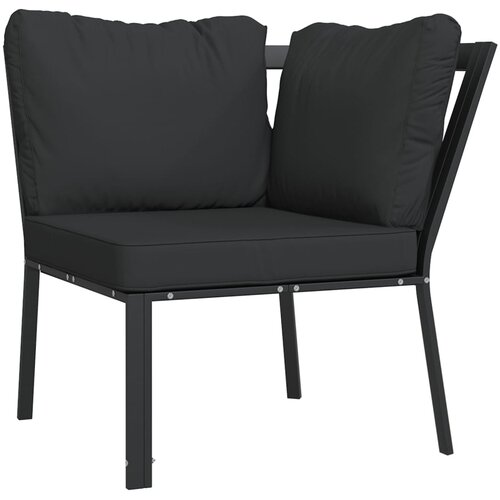  Vrtna stolica sa sivim jastucima 76 x 76 x 79 cm čelična Slike
