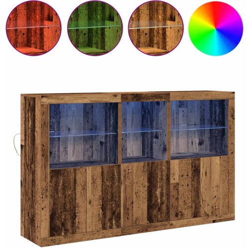  LED komoda Staro drvo 162 x 37 x 100 cm Konstruirano drvo Slike