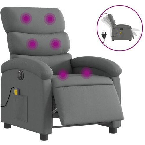 Maison Chic Električni masažni naslanjač - Relax naslanjač temno sivo blago, (22061781) Cene