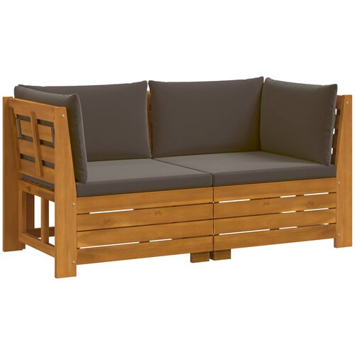  Set vanjskih sofa s jastukom 2 Komad Smeđa Čvrsto drvo akacije Slike