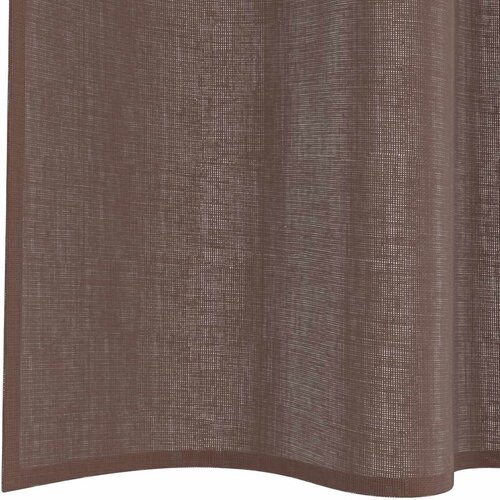 Voile zavjese s gornjim jezičkom 2 kom smeđe Smeđa 140 x 175 cm Slike