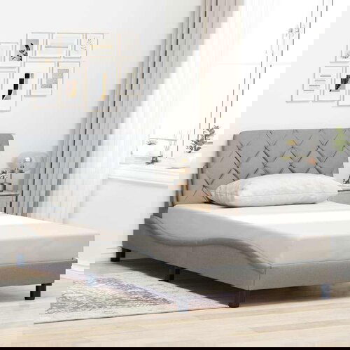 VidaXL Okvir kreveta bez madraca svjetlosivi 100x200 cm od tkanine Slike