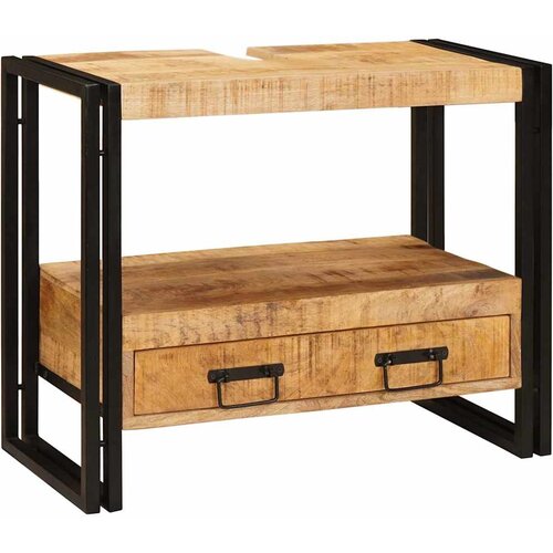 VidaXL Ormarić za umivaonik 71 x 33 x 58 cm Čvrsto drvo manga, željezo Slike