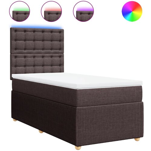 vidaXL Krevet s oprugama i madracem tamnosmeđi 80x200 cm od tkanine Cijene