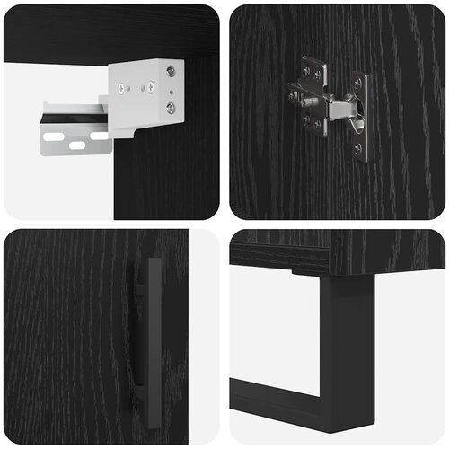  Highboard 2 pcs Crni hrast Konstruirano drvo Slike