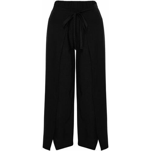 Trendyol Curve Black Wrap-Up Detail Beach Textile Woven Trousers Slike