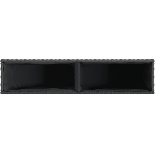  Vrtna sadilica s 2 posude crna 90 x 20 x 40 cm od poliratana Slike