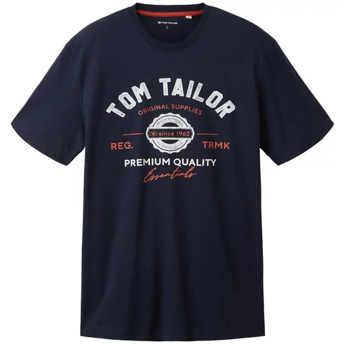 Tom Tailor Majica nočno modra / oranžna / bela