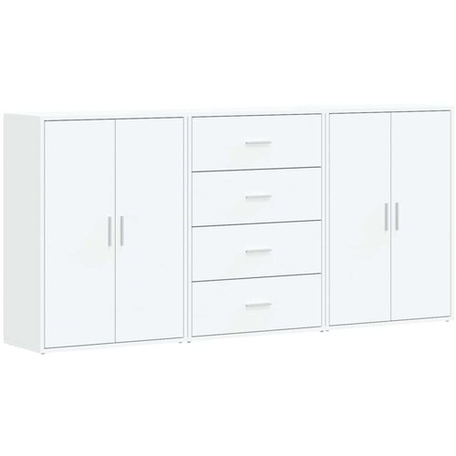 vidaXL Komoda 3 kosi bela 60x31x84 cm inženirski les Cene